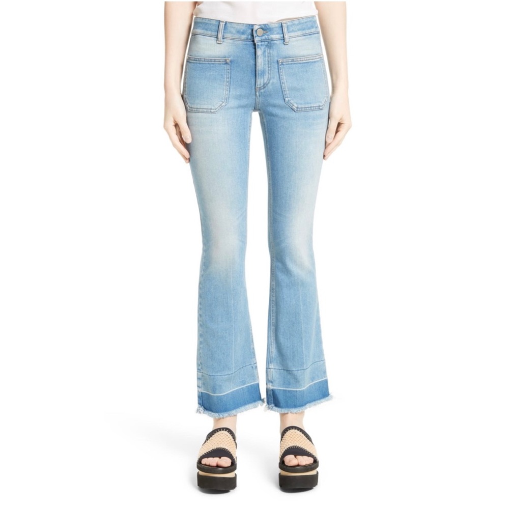 STELLA MCCARTNEY 70s Flare Jeans With Patch Pockets - Blue - Picture 2 of 7